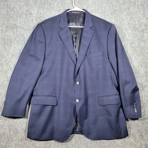 Peter Millar Mens 46R Blazer Navy Blue 100% Wool Sport Coat 2 Button Classic Fit
